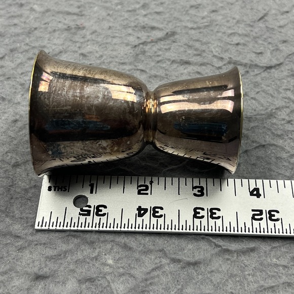 Vintage Reed & Barton Silverplate Double Jigger Red and Green Enamel #231 - Picture 8 of 12